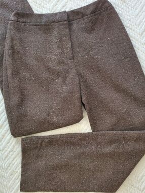 Y2K Brown Wool Silk Blend Tweed Work Pants